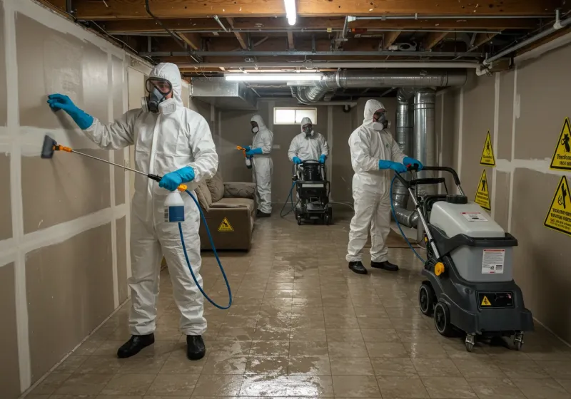 Basement Moisture Removal and Structural Drying process in Deer Park, TX